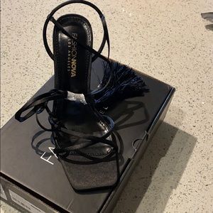 BNIB Black lace up heel